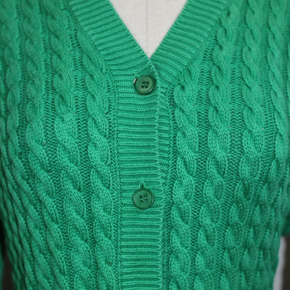 Jones New York Green Cable Knit Sweater - Picture 3 of 15